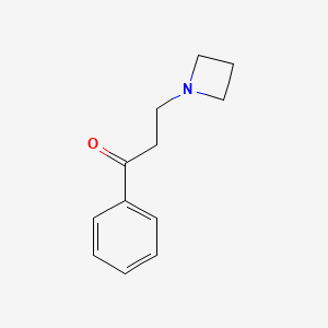 molecular formula C12H15NO B12644498 3-(Azetidin-1-yl)-1-phenylpropan-1-one 