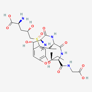 (2S,4S)-2-amino-5-[[(3R,4R,7S,10S,11S)-4-(carboxymethylcarbamoyl)-3-ethyl-11,15-dihydroxy-3-methyl-10-(methylamino)-6,9-dioxo-7-propan-2-yl-2-oxa-5,8-diazabicyclo[10.3.1]hexadeca-1(15),12(16),13-trien-13-yl]sulfinyl]-4-hydroxypentanoic acid