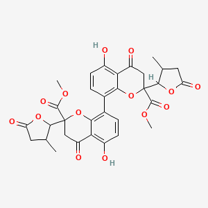 molecular formula C32H30O14 B1264452 Paecilin A 