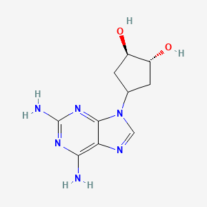 molecular formula C10H14N6O2 B12644527 (1S,2S)-4-(2,6-Diamino-9H-purin-9-yl)cyclopentane-1,2-diol CAS No. 140438-63-7