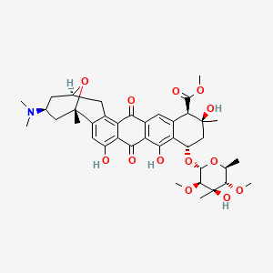 methyl (1S,10S,12S,13R,21S,23S)-23-(dimethylamino)-4,8,12-trihydroxy-10-[(2R,3R,4R,5S,6S)-4-hydroxy-3,5-dimethoxy-4,6-dimethyloxan-2-yl]oxy-1,12-dimethyl-6,17-dioxo-25-oxahexacyclo[19.3.1.02,19.05,18.07,16.09,14]pentacosa-2,4,7(16),8,14,18-hexaene-13-carboxylate