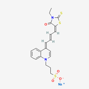 molecular formula C21H21N2NaO4S3 B1264459 Sodium 3-[(4E)-4-[(2E,4Z)-4-(3-ethyl-4-oxo-2-thioxo-1,3-thiazolidin-5-ylidene)-2-buten-1-ylidene]-1(4H)-quinolinyl]-1-propanesulfonate 