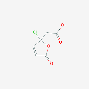 molecular formula C6H4ClO4- B1264468 (2-Chloro-5-oxo-2,5-dihydro-2-furyl)acetate 