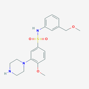 Benzenesulfonamide, 4-methoxy-N-[3-(methoxymethyl)phenyl]-3-(1-piperazinyl)-