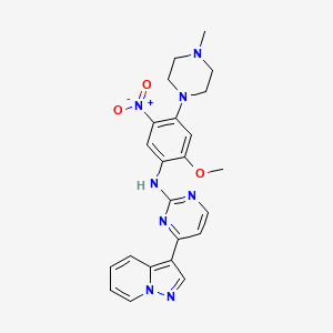 molecular formula C23H24N8O3 B12644695 N-[2-methoxy-4-(4-methylpiperazin-1-yl)-5-nitrophenyl]-4-pyrazolo[1,5-a]pyridin-3-ylpyrimidin-2-amine 