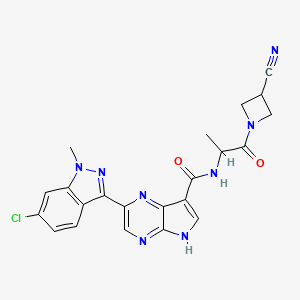 5H-Pyrrolo[2,3-b]pyrazine-7-carboxamide, 2-(6-chloro-1-methyl-1H-indazol-3-yl)-N-[(1R)-2-(3-cyano-1-azetidinyl)-1-methyl-2-oxoethyl]-