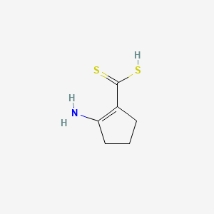 molecular formula C6H9NS2 B12644998 1-Cyclopentene-1-carbodithioic acid, 2-amino- CAS No. 20735-33-5