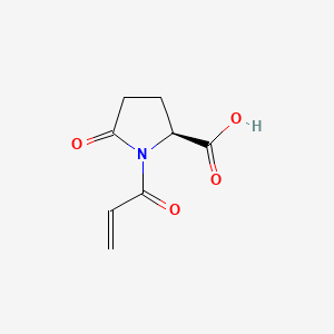 molecular formula C8H9NO4 B12645029 5-Oxo-1-(1-oxoallyl)-L-proline CAS No. 80687-78-1