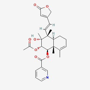 molecular formula C28H33NO7 B1264517 Scutebarbatine K(rel) 