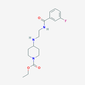 molecular formula C17H24FN3O3 B1264527 4-[2-[[(3-Fluorophenyl)-oxomethyl]amino]ethylamino]-1-piperidinecarboxylic acid ethyl ester 