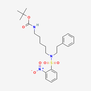 molecular formula C24H33N3O6S B12645544 CarbaMic acid, N-[5-[[(2-nitrophenyl)sulfonyl](2-phenylethyl)aMino]pentyl]-, 1,1-diMethylethyl ester CAS No. 1402612-59-2