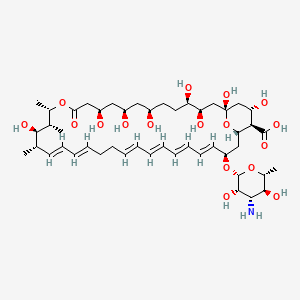 molecular formula C47H75NO17 B1264558 (1S,3R,4R,7R,9R,11R,15S,16R,17R,18S,19E,21Z,25E,27E,29E,31E,33R,35S,36R,37S)-33-[(2R,3S,4S,5S,6R)-4-氨基-3,5-二羟基-6-甲基氧杂环己烷-2-基]氧基-1,3,4,7,9,11,17,37-八羟基-15,16,18-三甲基-13-氧代-14,39-二氧杂双环[33.3.1]壬九康它-19,21,25,27,29,31-六烯-36-羧酸 