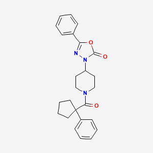 molecular formula C25H27N3O3 B1264560 3-[1-[Oxo-(1-phenylcyclopentyl)methyl]-4-piperidinyl]-5-phenyl-1,3,4-oxadiazol-2-one 