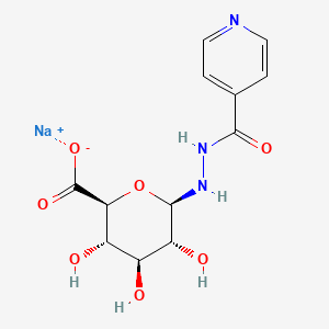molecular formula C12H14N3NaO7 B1264564 2-(2-Isonicotinoylhydrazino)-D-glucopyranuronic acid sodium salt dihydrate CAS No. 59470-49-4