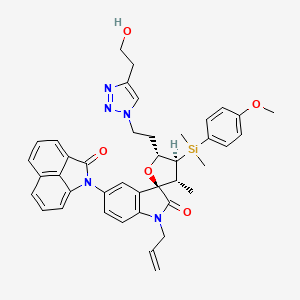 molecular formula C41H43N5O5Si B1264570 (3R,3'R,4'S,5'R)-5'-[2-[4-(2-羟乙基)-1-三唑基]乙基]-4'-[(4-甲氧苯基)-二甲基甲硅烷基]-3'-甲基-5-(2-氧代-1-苯并[cd]吲哚基)-1-丙-2-烯基-2-螺[吲哚-3,2'-氧杂环戊烷]酮 