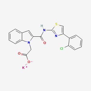 molecular formula C20H13ClKN3O3S B1264585 Potassium;2-[2-[[4-(2-chlorophenyl)-1,3-thiazol-2-yl]carbamoyl]indol-1-yl]acetate 
