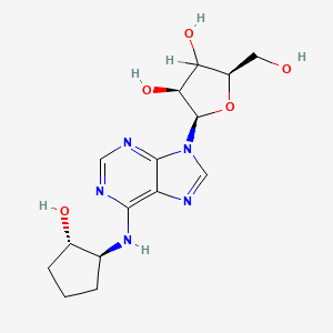 molecular formula C15H21N5O5 B1264592 (2R,3S,5R)-2-[6-[[(1S,2S)-2-hydroxycyclopentyl]amino]-9-purinyl]-5-(hydroxymethyl)oxolane-3,4-diol 