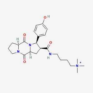 4-[[[(2S,3R,5aS,10aS)-3-(4-hydroxyphenyl)-5,10-dioxo-1,2,3,5a,6,7,8,10a-octahydrodipyrrolo[1,2-c:1',3'-f]pyrazin-2-yl]-oxomethyl]amino]butyl-trimethylammonium