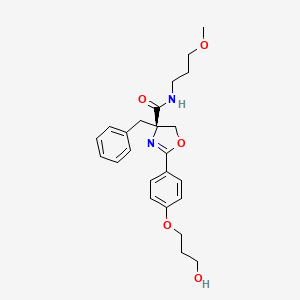 molecular formula C24H30N2O5 B1264600 (4R)-2-[4-(3-hydroxypropoxy)phenyl]-N-(3-methoxypropyl)-4-(phenylmethyl)-5H-oxazole-4-carboxamide 