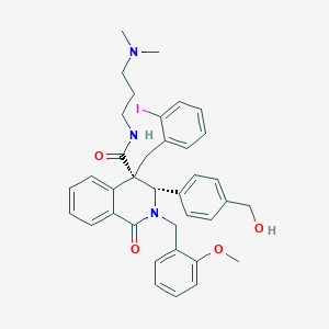 molecular formula C37H40IN3O4 B1264602 (3S,4S)-N-[3-(二甲氨基)丙基]-3-[4-(羟甲基)苯基]-4-[(2-碘苯基)甲基]-2-[(2-甲氧苯基)甲基]-1-氧代-3H-异喹啉-4-甲酰胺 