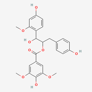 molecular formula C25H26O9 B1264607 1-(4-Hydroxy-2-methoxyphenyl)-2-(4-hydroxy-3,5-dimethoxybenzoyloxy)-3-(4-hydroxyphenyl)propan-1-ol 