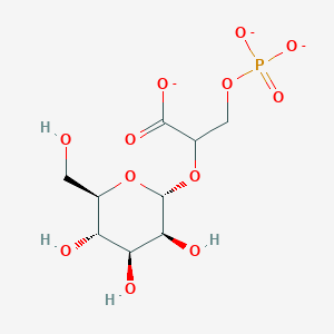 molecular formula C9H14O12P-3 B1264641 2-(alpha-D-mannosyl)-3-phosphonatoglycerate(3-) 