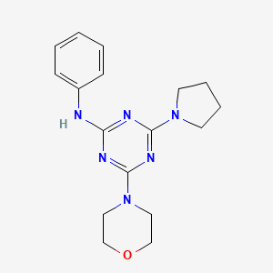 4-(4-morpholinyl)-N-phenyl-6-(1-pyrrolidinyl)-1,3,5-triazin-2-amine