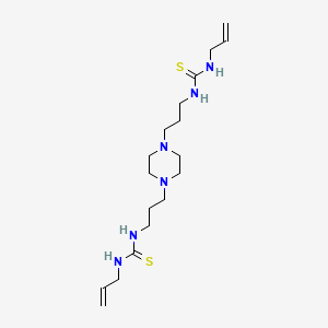 molecular formula C18H34N6S2 B12646539 1-Prop-2-enyl-3-[3-[4-[3-(prop-2-enylcarbamothioylamino)propyl]piperazin-1-yl]propyl]thiourea CAS No. 35144-70-8