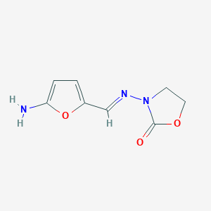 molecular formula C8H9N3O3 B12646663 2-Oxazolidinone, 3-((5-aminofurfurylidene)amino)- CAS No. 13641-84-4