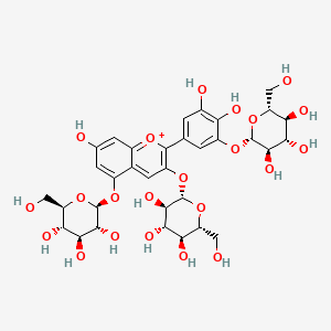 molecular formula C33H41O22+ B1264674 飞燕草素3,5,3'-三葡萄糖苷 