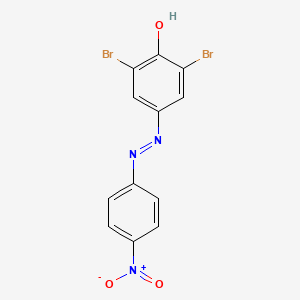 molecular formula C12H7Br2N3O3 B12646838 Phenol, 2,6-dibromo-4-((4-nitrophenyl)azo)- CAS No. 3281-96-7