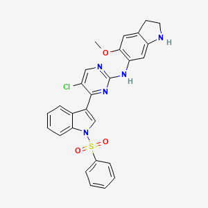 molecular formula C27H22ClN5O3S B12646869 N-[4-[1-(benzenesulfonyl)indol-3-yl]-5-chloropyrimidin-2-yl]-5-methoxy-2,3-dihydro-1H-indol-6-amine 