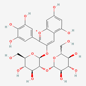 molecular formula C27H31O17+ B1264699 飞燕草素3-O-二糖苷 