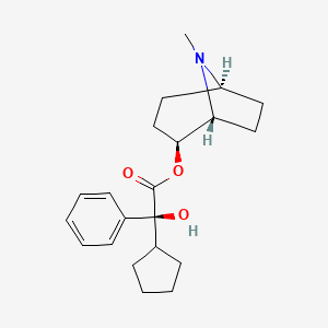 (+)-2-alpha-Tropan-2-ol, (+)-2-cyclopentyl-2-phenylglycolate