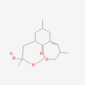 molecular formula C15H24O4 B1264753 4,8,12-Trimethyl-3,14,15-trioxatricyclo[8.5.0.01,6]pentadec-10-en-4-ol 