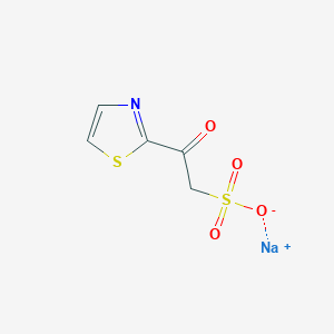 molecular formula C5H4NNaO4S2 B1264763 beta-Oxo-2-thiazoleethanesulfonic acid, sodium salt CAS No. 34211-07-9