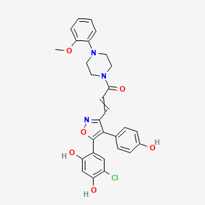 2-Propen-1-one, 3-[5-(5-chloro-2,4-dihydroxyphenyl)-4-(4-hydroxyphenyl)-3-isoxazolyl]-1-[4-(2-methoxyphenyl)-1-piperazinyl]-, (2E)-