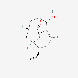 molecular formula C15H22O3 B1264789 (1R,4S,5E,8R,9R)-4-羟基-5-甲基-8-(丙-1-烯-2-基)-10-氧杂双环[7.2.1]十二-5-烯-11-酮 