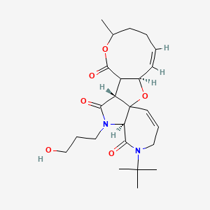 molecular formula C24H34N2O6 B1264799 (3R,4Z,12R,15S)-17-tert-butyl-14-(3-hydroxypropyl)-8-methyl-2,9-dioxa-14,17-diazatetracyclo[10.8.0.01,15.03,11]icosa-4,19-diene-10,13,16-trione 