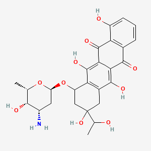 7-[(2R,4S,5S,6S)-4-amino-5-hydroxy-6-methyloxan-2-yl]oxy-4,6,9,11-tetrahydroxy-9-(1-hydroxyethyl)-8,10-dihydro-7H-tetracene-5,12-dione