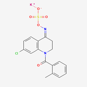 molecular formula C17H14ClKN2O5S B1264811 potassium;[(Z)-[7-chloro-1-(2-methylbenzoyl)-2,3-dihydroquinolin-4-ylidene]amino] sulfate 