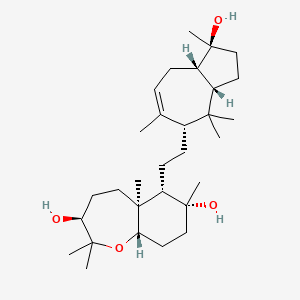 (3S,5aS,6S,7R,9aS)-6-[2-[(1S,3aS,5R,8aS)-1-hydroxy-1,4,4,6-tetramethyl-2,3,3a,5,8,8a-hexahydroazulen-5-yl]ethyl]-2,2,5a,7-tetramethyl-4,5,6,8,9,9a-hexahydro-3H-benzo[b]oxepine-3,7-diol