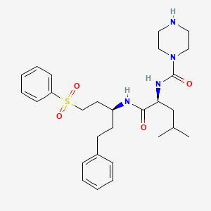N-{(1r)-3-Phenyl-1-[2-(Phenylsulfonyl)ethyl]propyl}-N~2~-(Piperazin-1-Ylcarbonyl)-L-Leucinamide