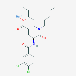 molecular formula C22H31Cl2N2NaO4 B1264844 (S)-lorglumide sodium 