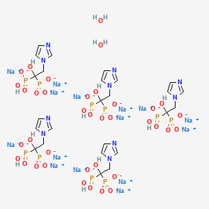molecular formula C25H39N10Na15O37P10 B1264862 唑来膦酸三钠 CAS No. 165800-08-8