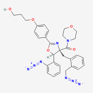 molecular formula C31H32N8O5 B1264865 [(4R,5R)-4-[[2-(azidomethyl)phenyl]methyl]-5-(2-azidophenyl)-2-[4-(3-hydroxypropoxy)phenyl]-5H-oxazol-4-yl]-(4-morpholinyl)methanone 