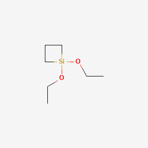 molecular formula C7H16O2Si B12648985 1,11-Diethoxysilacyclobutane CAS No. 74861-46-4