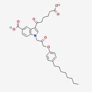 3-(5-Carboxypentanoyl)-1-[3-(4-octylphenoxy)-2-oxopropyl]indole-5-carboxylic acid
