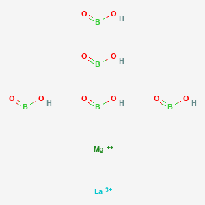 Pentaboron lanthanum(3+) magnesium decaoxide