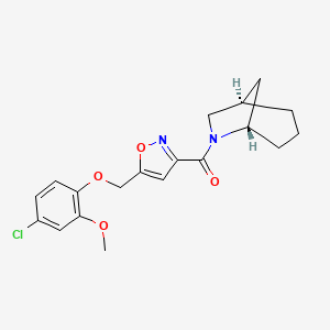 molecular formula C19H21ClN2O4 B1264921 [(1R,5S)-6-azabicyclo[3.2.1]octan-6-yl]-[5-[(4-chloro-2-methoxyphenoxy)methyl]-3-isoxazolyl]methanone 